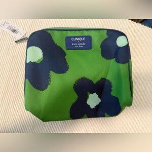 Kate Spade x Clinique New York Cosmetic Bag – Green & Navy Floral